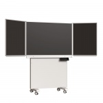Klapp-Schiebetafel fahrbar, Mittelfläche 150x100 cm, Stahlemaille anthrazit, 